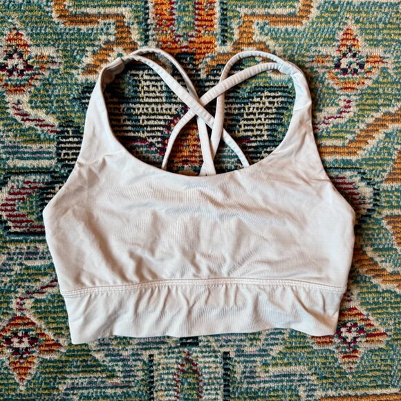 Lululemon White Energy Bra Long Line Size 6 - Picture 4 of 4